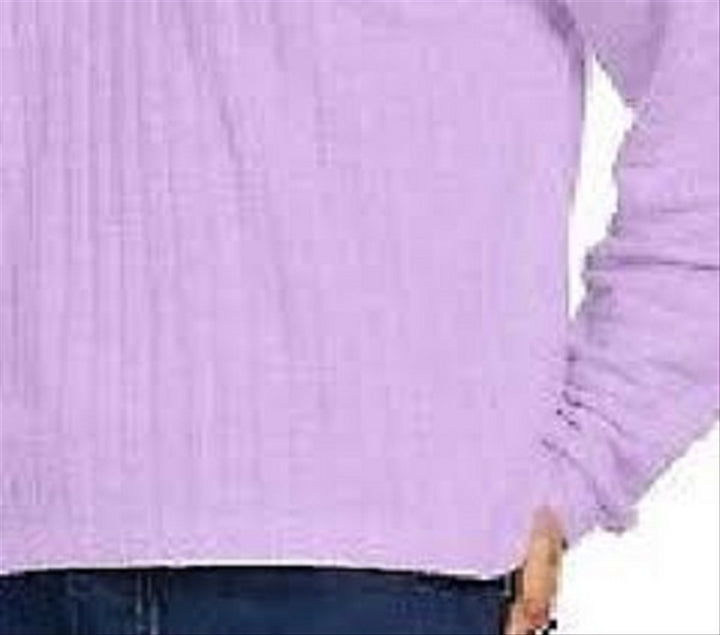 Hippie Rose Juniors' Cozy V-Neck Ribbed Top Purple Size Small