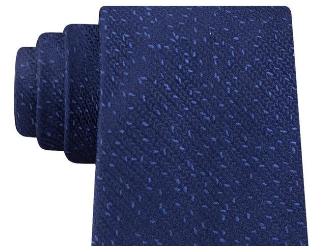 Calvin Klein Men's Slim Knit Silk Tie Blue Size Regular