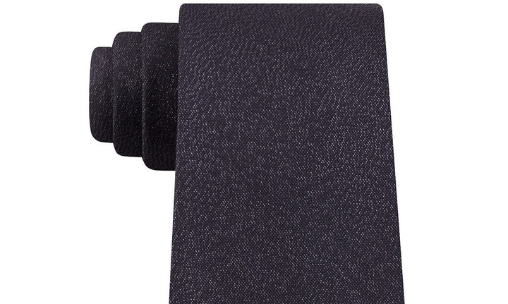 Calvin Klein Men's Classic Metallic Solid Tie Black Size Regular