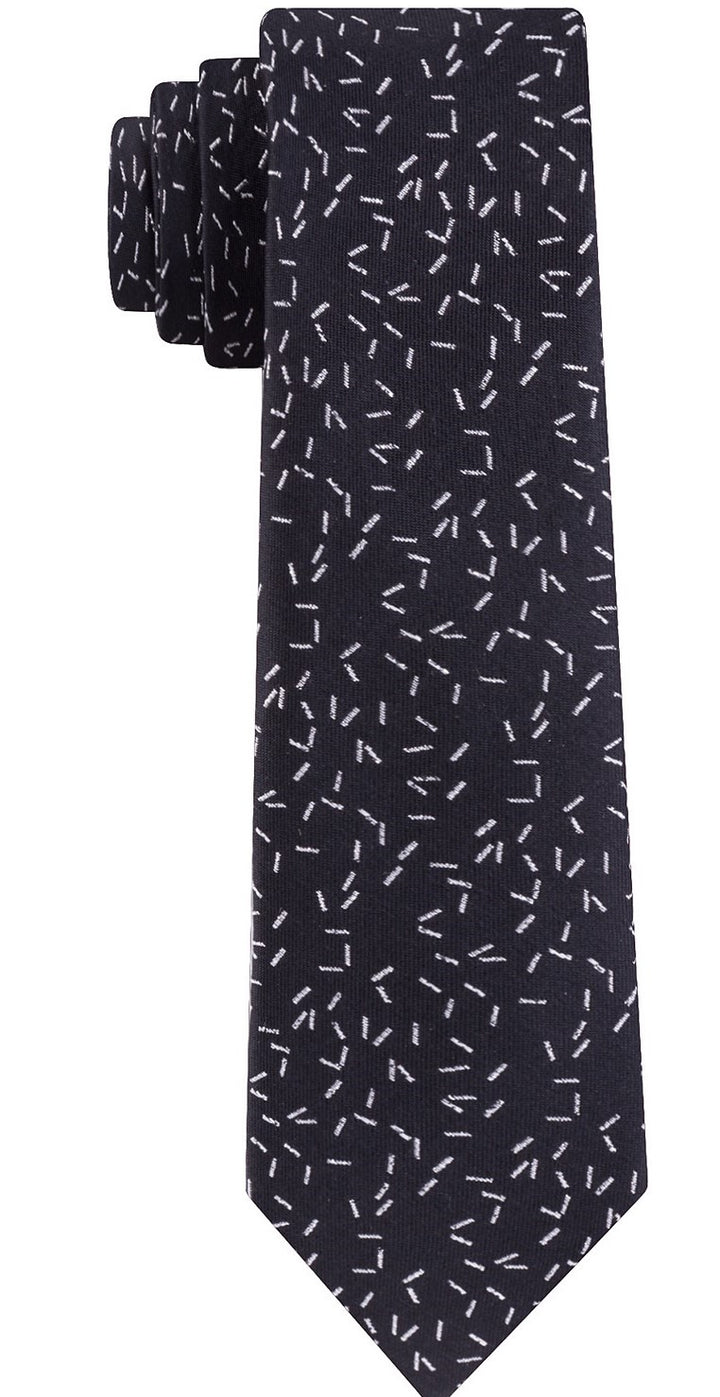 Calvin Klein Men's Skinny Scattered Dashes Tie Black Size Regular