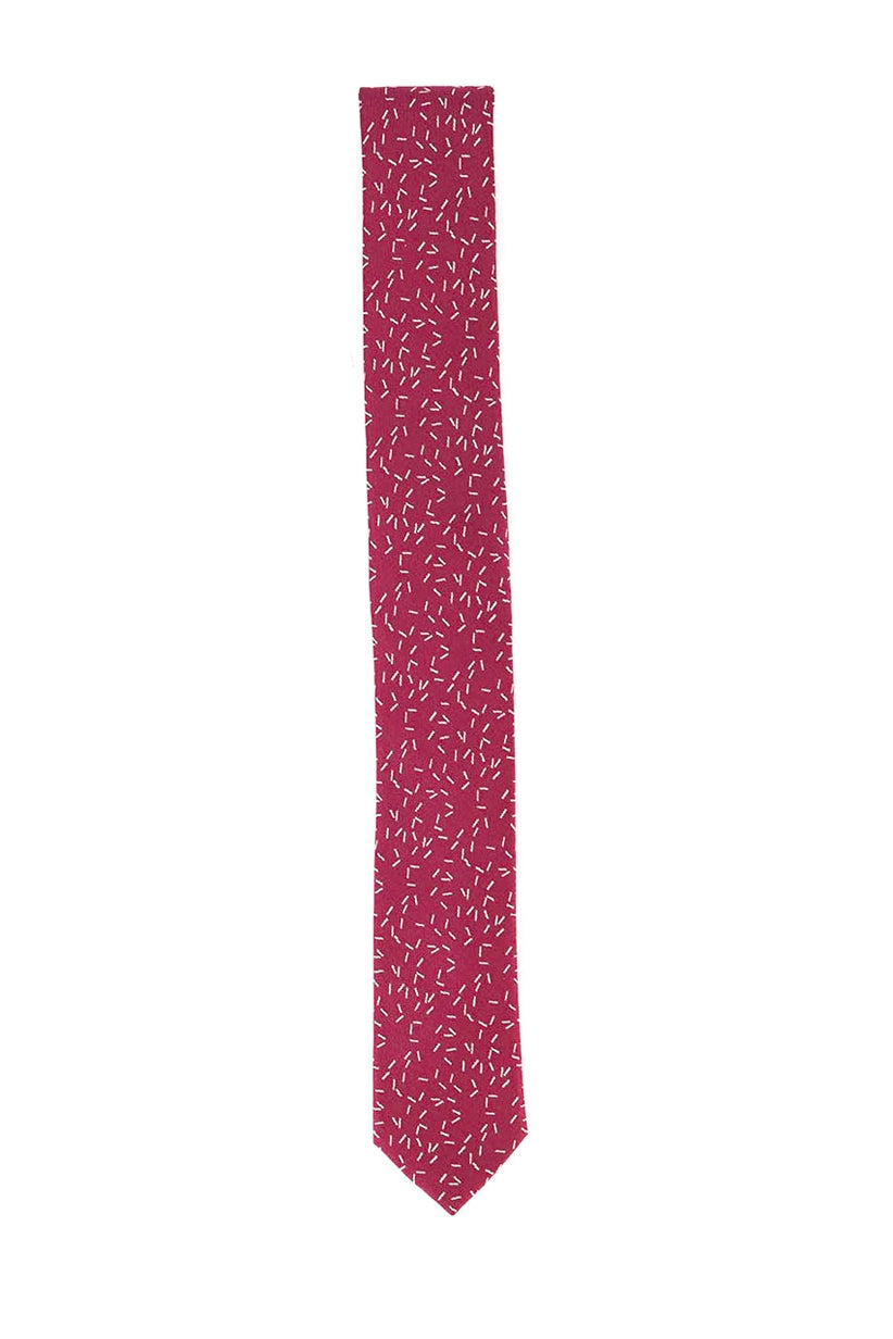 Calvin Klein Men's Skinny Scattered Dashes Tie Red One Size