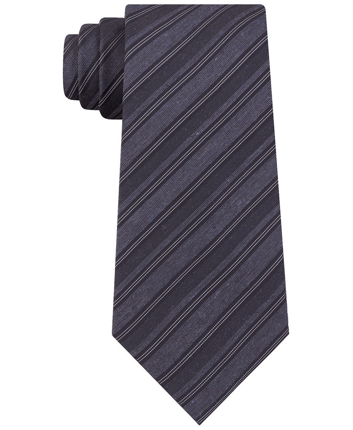 Kenneth Cole Reaction Men's Stone Slim Stripe Tie Black Size Regular