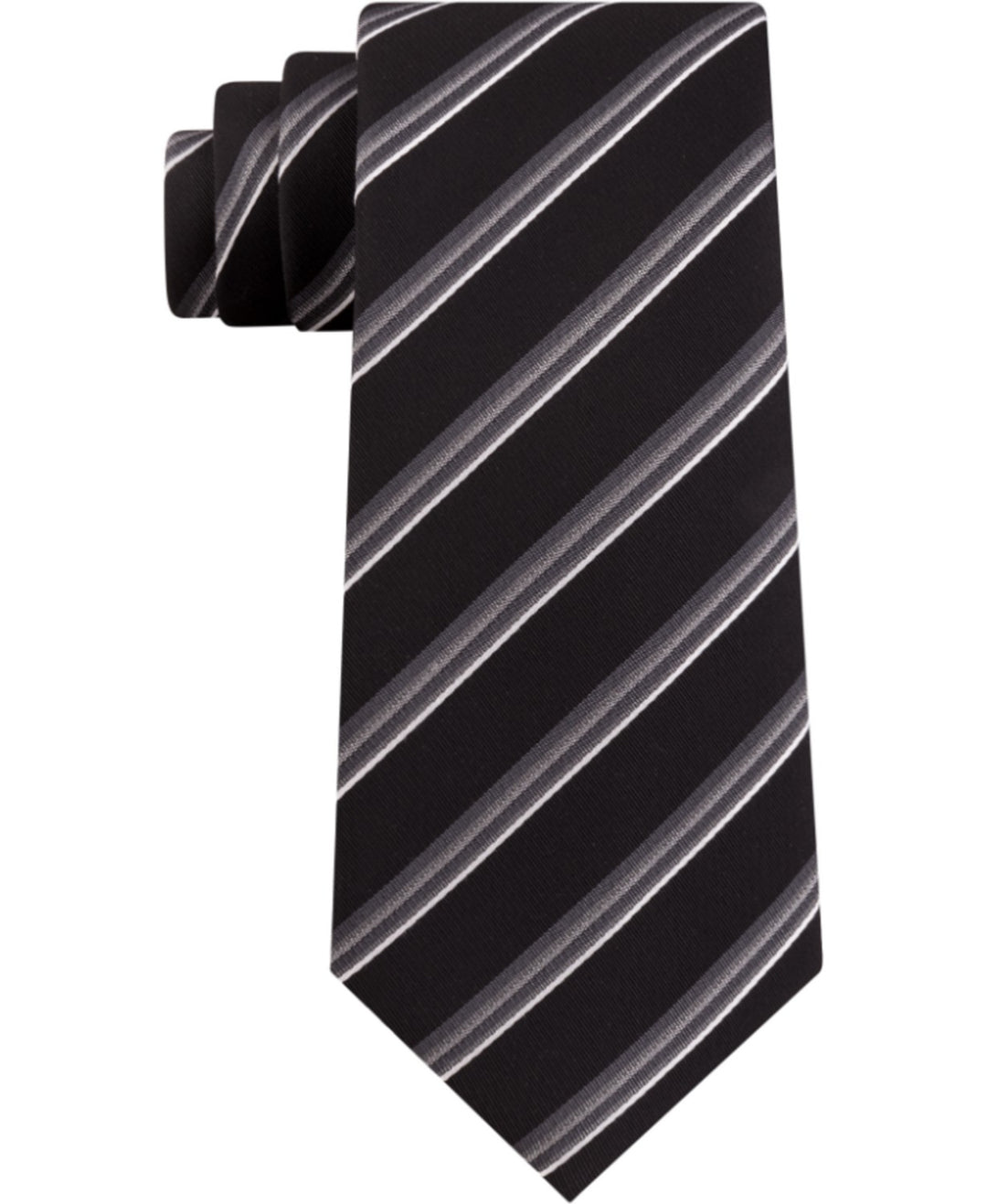 Kenneth Cole Reaction Men's Veloutine Stripe Tie Black Size Regular