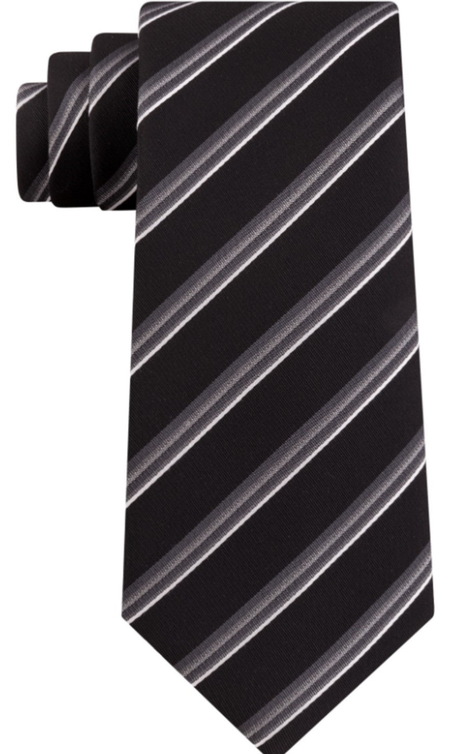 Kenneth Cole Reaction Men's Veloutine Stripe Tie Black Size Regular