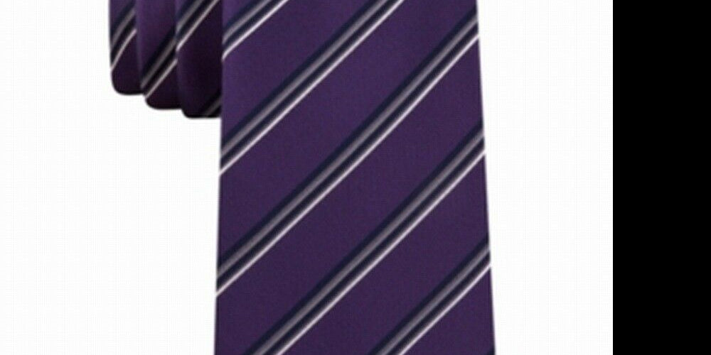 Kenneth Cole Reaction Men's Veloutine Stripe Tie Purple Size Regular