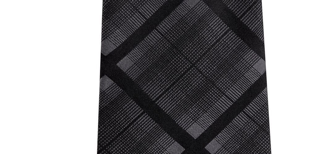 Kenneth Cole Reaction Men's Slim Plaid Tie Black Size Regular