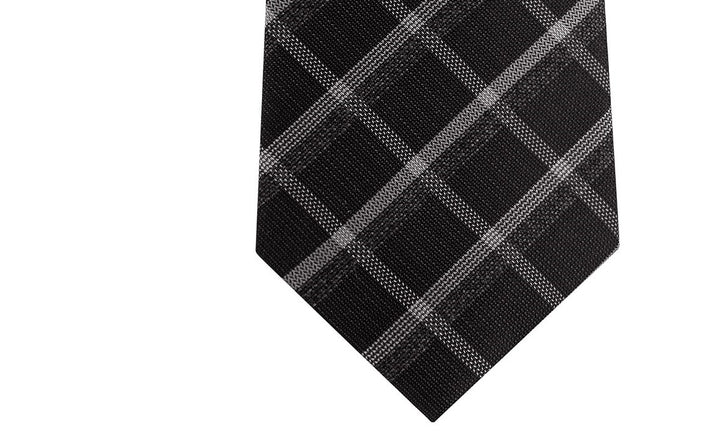 Kenneth Cole Reaction Men's Stone Classic Plaid Tie Black Size Regular