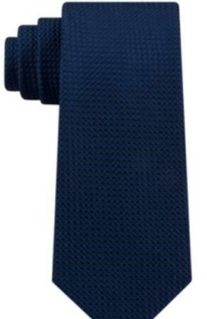 Kenneth Cole Reaction Men's Hi Low Slim Geometric Tie Navy Size Regular