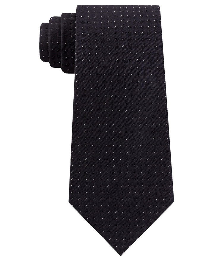 Kenneth Cole Reaction Men's Slim Metallic Neat Tie Black Size Regular