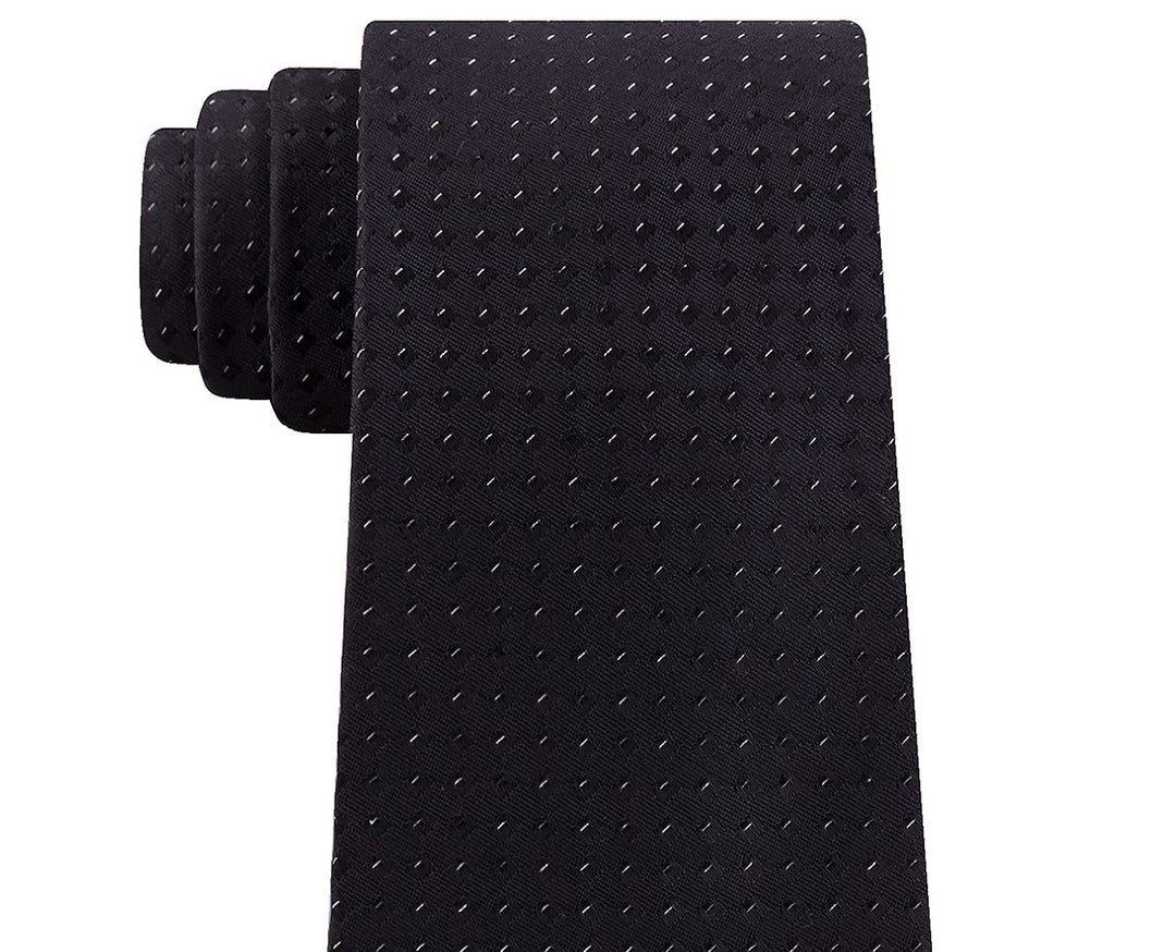 Kenneth Cole Reaction Men's Slim Metallic Neat Tie Black Size Regular