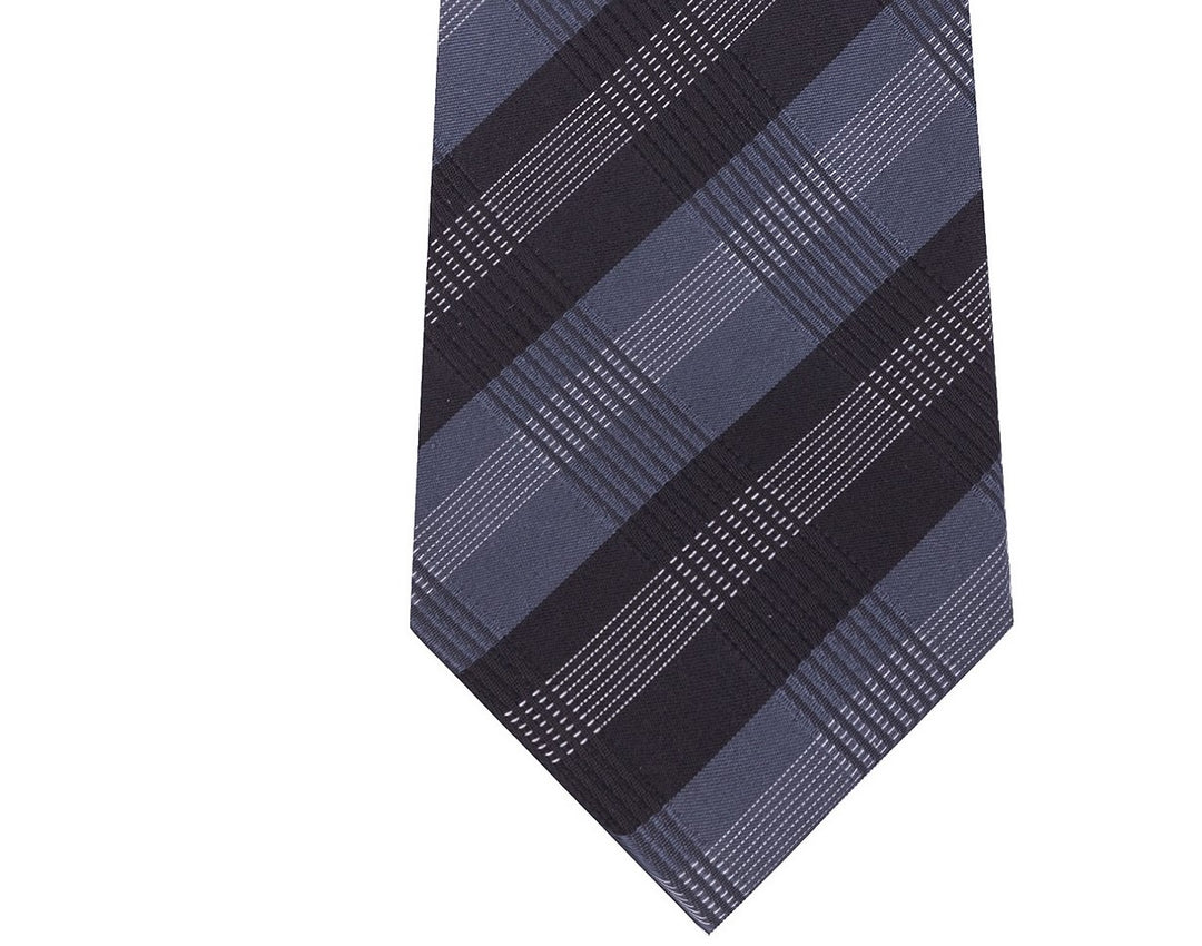 Kenneth Cole Reaction Men's Slim Plaid Tie Black Size Regular