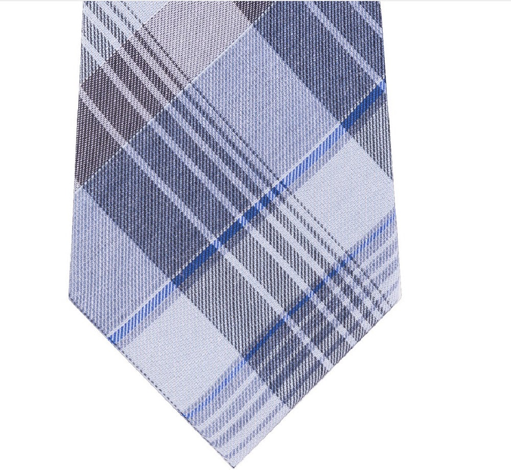 Kenneth Cole Reaction Men's Turning Point Plaid Slim Tie Gray One Size