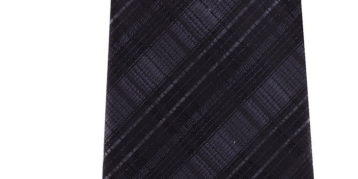 Kenneth Cole Reaction Men's Slim Tonal Iridescent Check Tie Black Size Regular