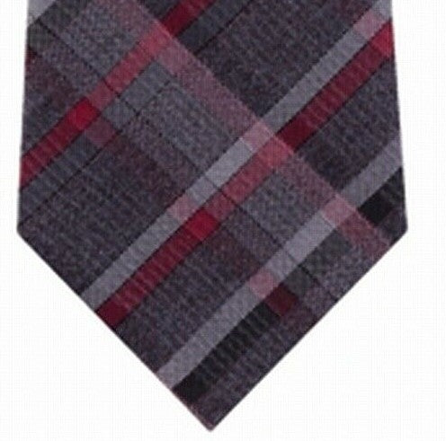 Kenneth Cole Reaction Men's Hudson Slim Plaid Tie Red Size Regular