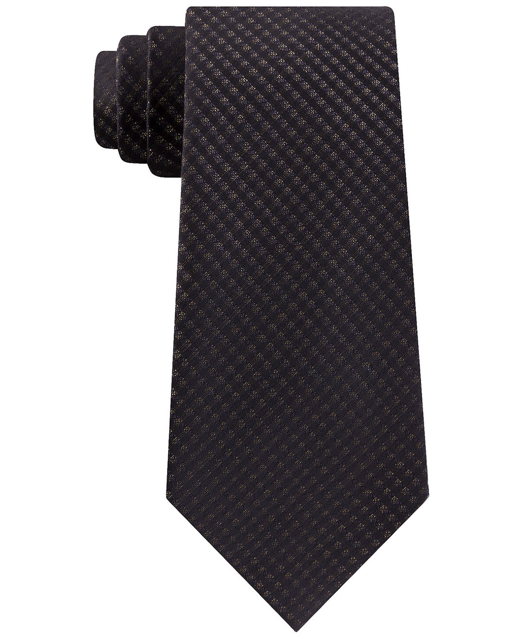 Kenneth Cole Reaction Men's Slim Fine Metallic Grid Tie Black Size Regular