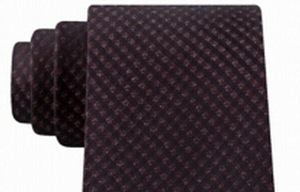 Kenneth Cole Reaction Men's Slim Fine Metallic Grid Tie Red Size Regular