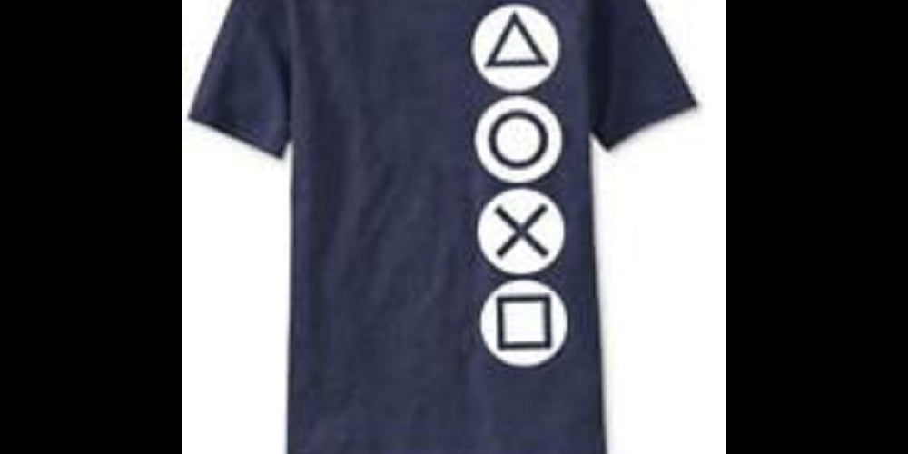 Ripple Junction Men's Playstation Buttons Graphic T-Shirt Blue Size Small