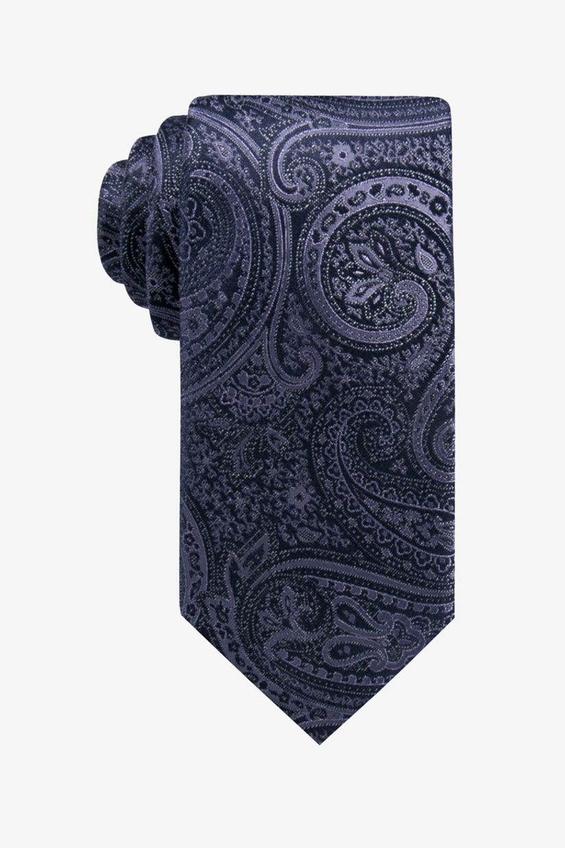 Ryan Seacrest Distinction Men's Gardenia Paisley Slim Silk Tie  Bright Purple Size Regular