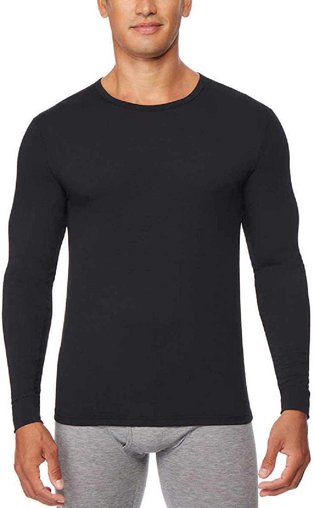 32 Degrees Men's Base Layer Crew Neck Basic T-Shirt Black