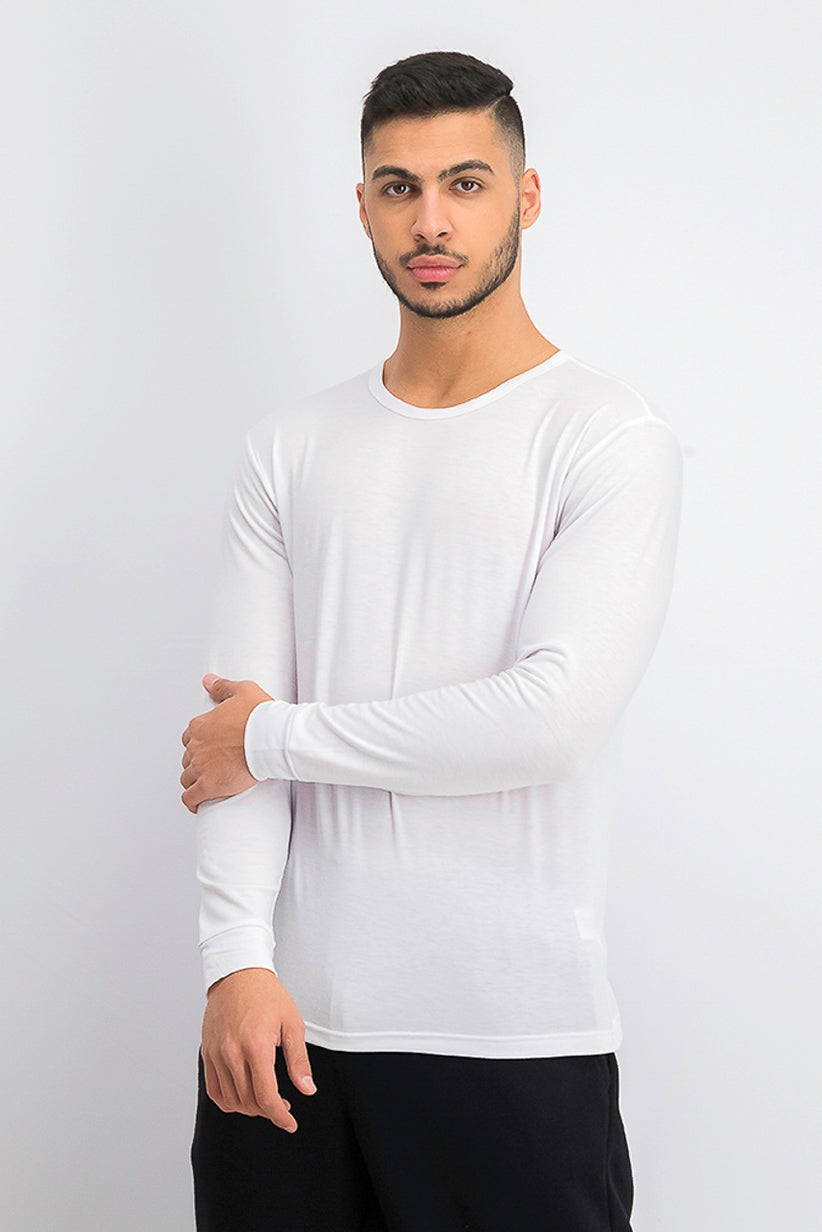 32 Degrees Men's Base Layer Crew Neck Shirt White