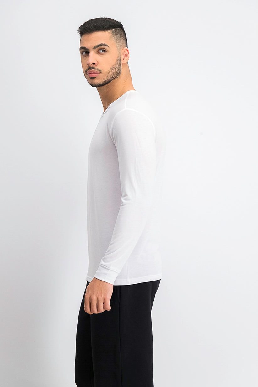 32 Degrees Men's Base Layer Crew Neck Shirt White