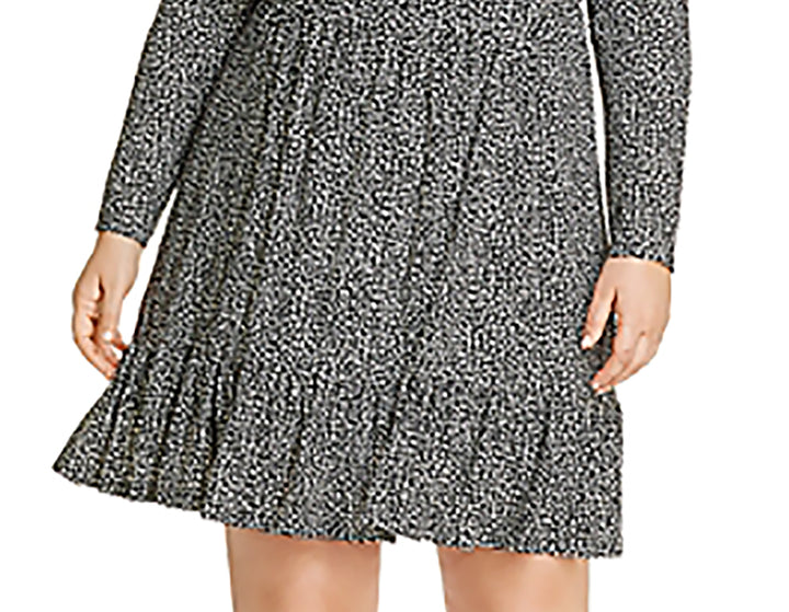 Michael Kors Women's Plus Animal Print V-Neck Dress White Size 1X