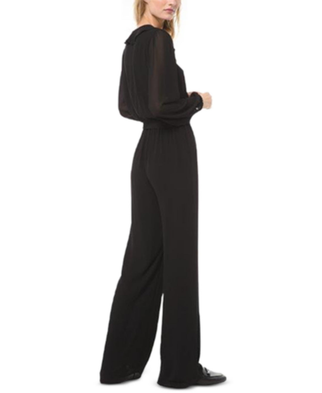 Michael Kors Women's Ruffled Wrap Jumpsuit Black Size Extra Small