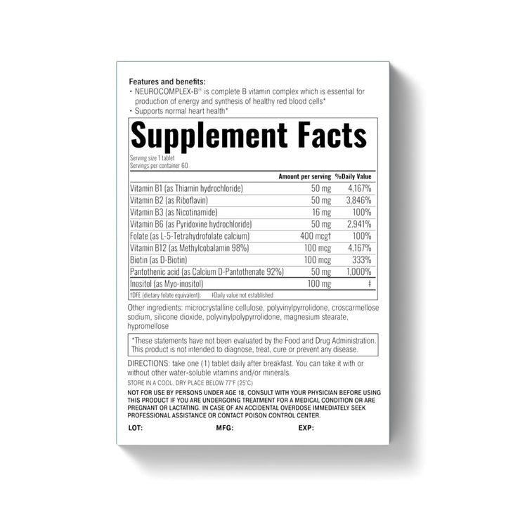 Synevit Neurocomplex-B Brain Health Supplement – 60 Tablets