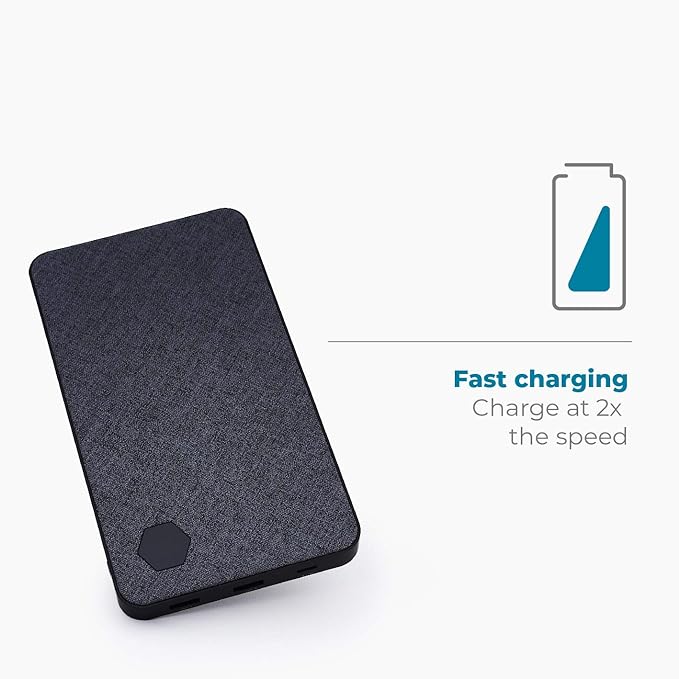 Eggtronic Laptop Power Bank | Ultra-Fast 20,000mAh Slim Battery Pack - USB C + USB A, 63W Output | Charge 3 Devices at Once- Phones, Tablets, Laptops, 3ft Cable Included