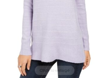 Style & Co Women's Lurex Cowl-Neck Sweater Purple
