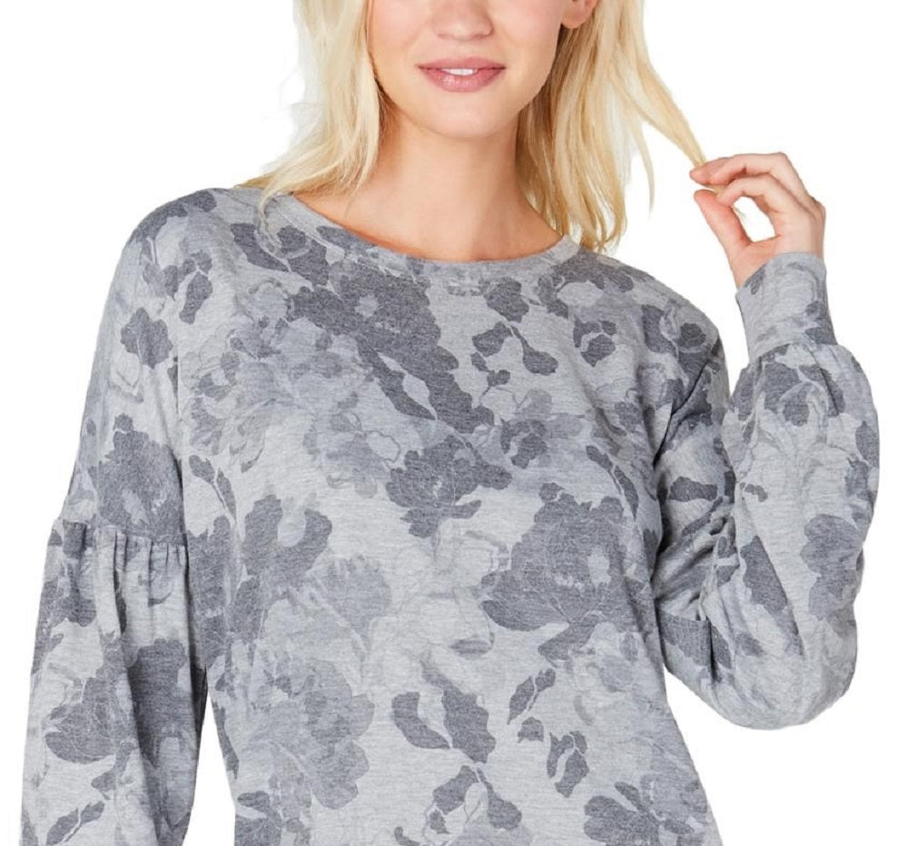 Ideology Women's Floral-Print Sweatshirt Grey