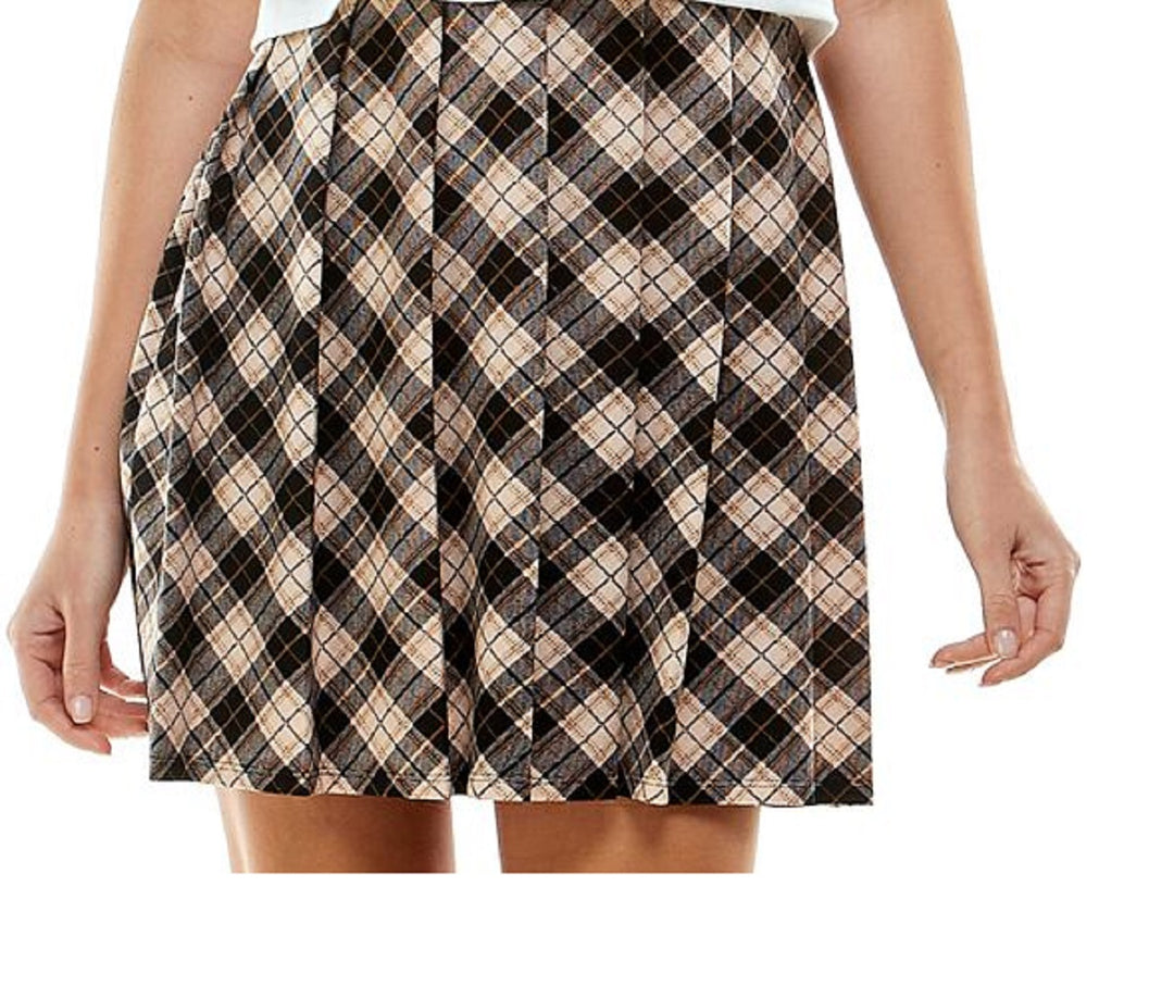 Kingston Junior's Two Piece Printed Skirt Dress Brown Size Large