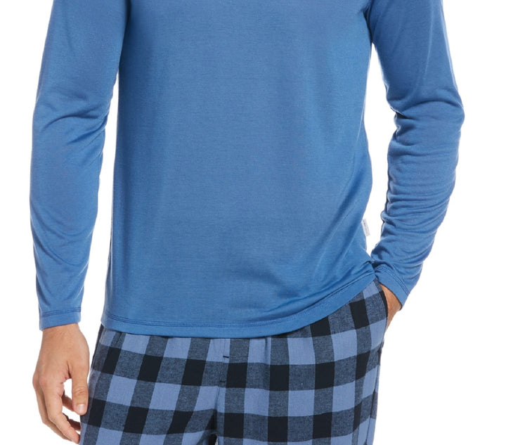 Perry Ellis Men's Jersey Long Sleeve Pajama T-Shirt Blue Size Large