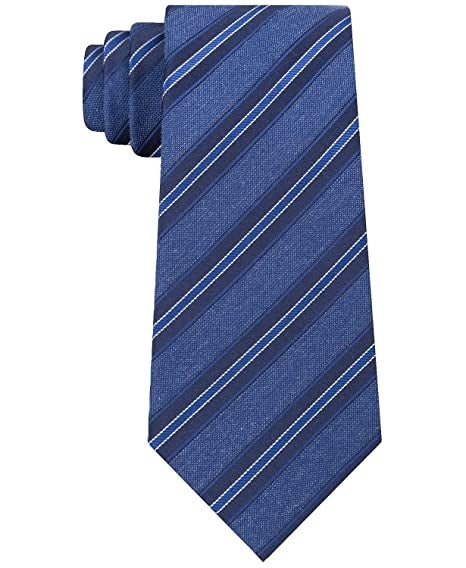 Kenneth Cole Reaction Men's Silk Professional Neck Tie Navy Striped Size Regular