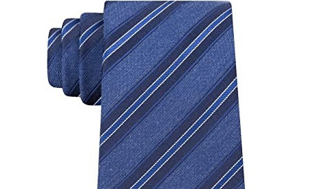 Kenneth Cole Reaction Men's Silk Professional Neck Tie Navy Striped Size Regular