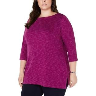 Karen Scott Women's Plus Emarled Microfleece Top Purple Size 2X