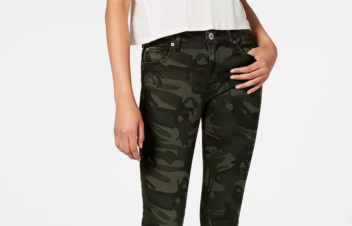 STS Blue Women's Ellie Camouflage-Print Ankle Skinny Jeans Green Size 26