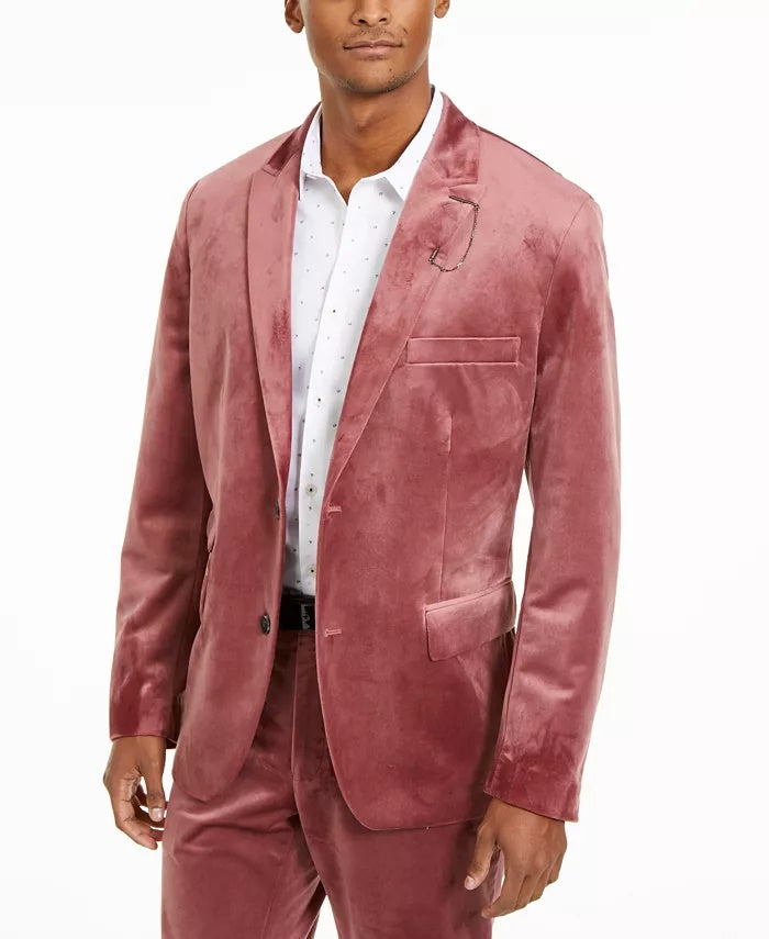 INC International Concepts Men's Big & Tall Velvet Blazer Pink Size 3XB