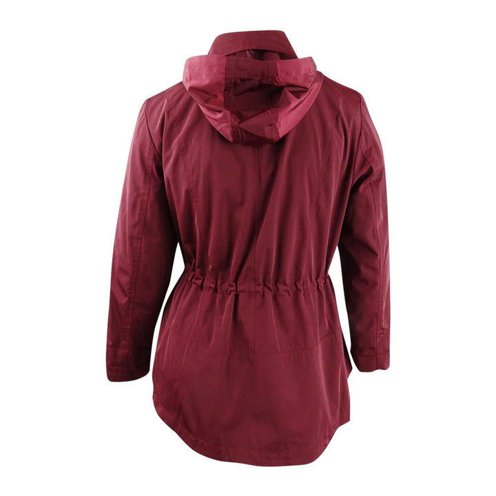 Charter Club Women's Plus Water-Resistant Utility Jacket Maroon Size 0X