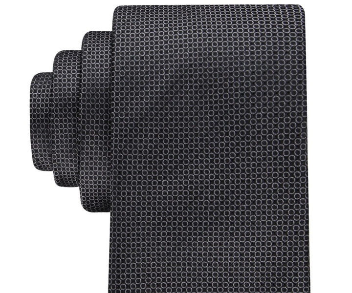 Calvin Klein Men's Interconnected Circle Tie Black  Size Regular