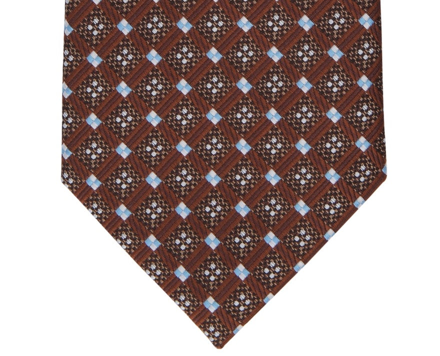 Perry Ellis Men's Selby Neat Tie Brown Regular