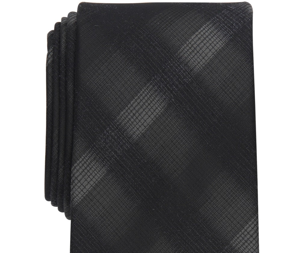 Perry Ellis Men's Classic Design Broer Plaid Tie Black Size Regular