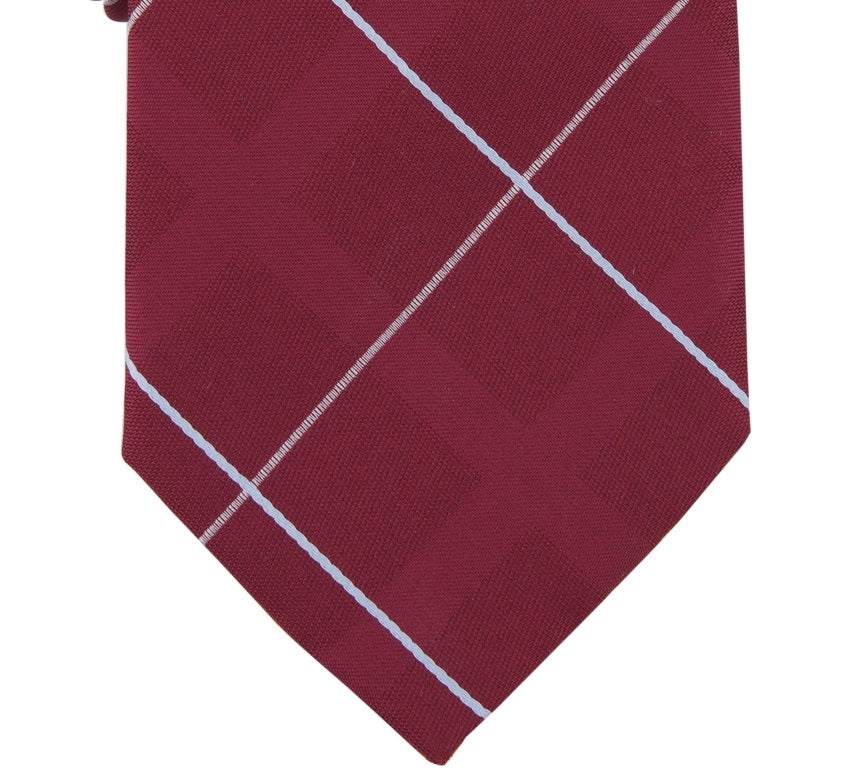 Michael Kors Men's York Classic Grid Tie Red Size Regular