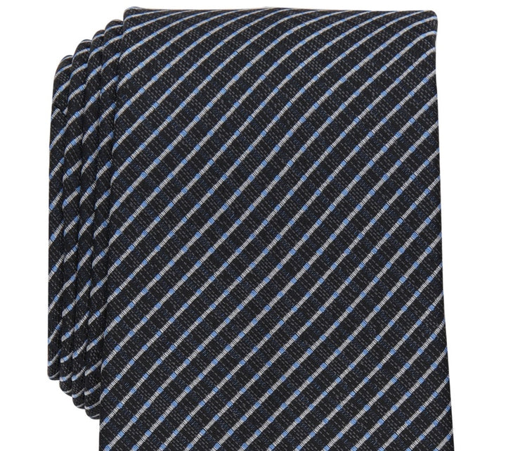 Club Room Men's Classic Grid Tie Black Size Regular