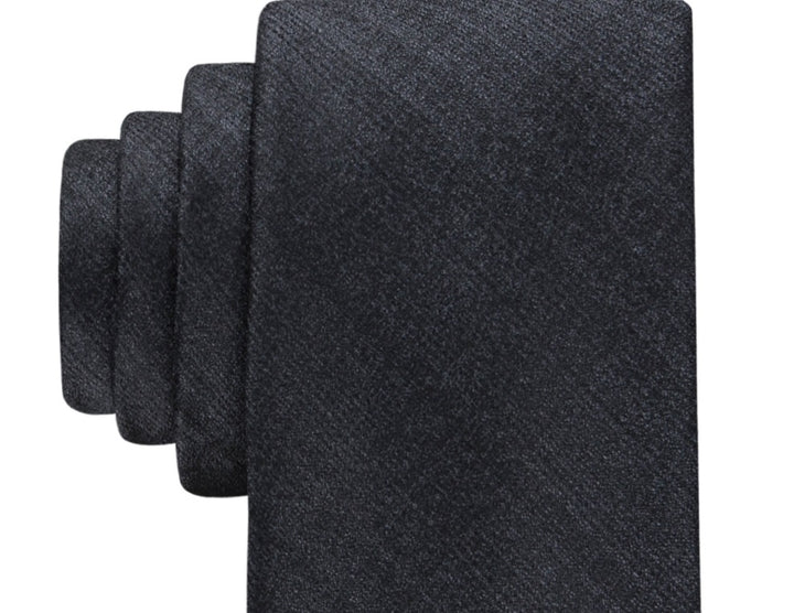 Calvin Klein Men's Canvas Solid Tie Black Size Regular