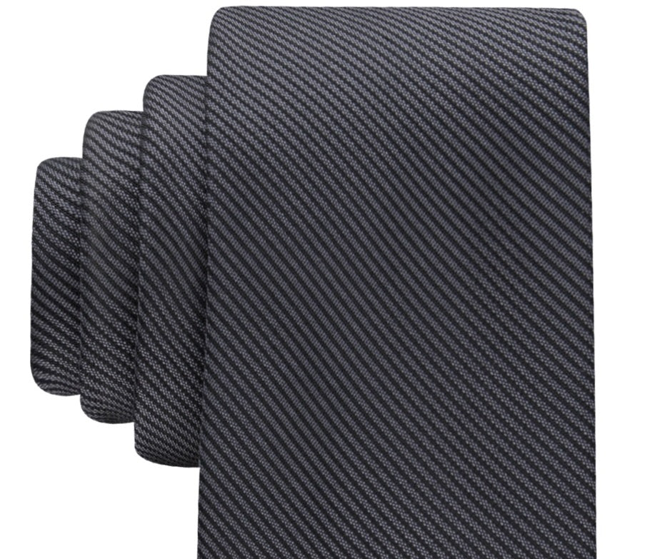 Calvin Klein Men's Striped Solid Tie Black Size Regular