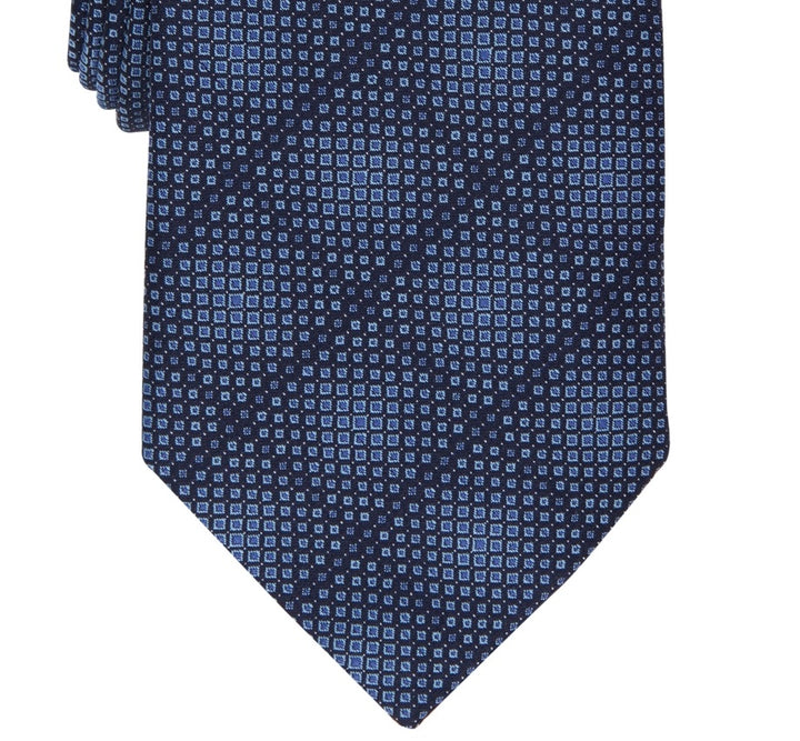 Perry Ellis Men's Wheatley Classic Geo Print Tie Blue Regular