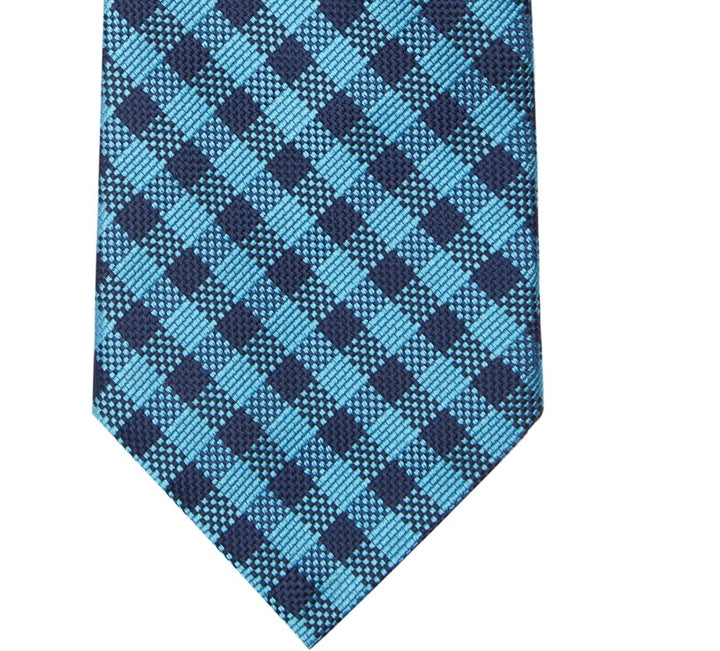 Tommy Hilfiger Men's Willard Gingham Tie Blue Size Regular