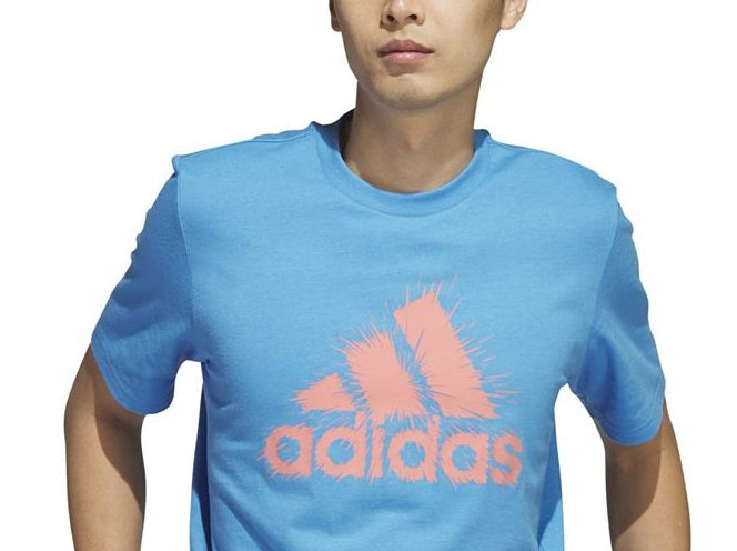 adidas Men's Short Sleeve Logo Graphic T Shirt Blue Size Small