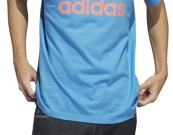 adidas Men's Short Sleeve Logo Graphic T Shirt Blue Size Small
